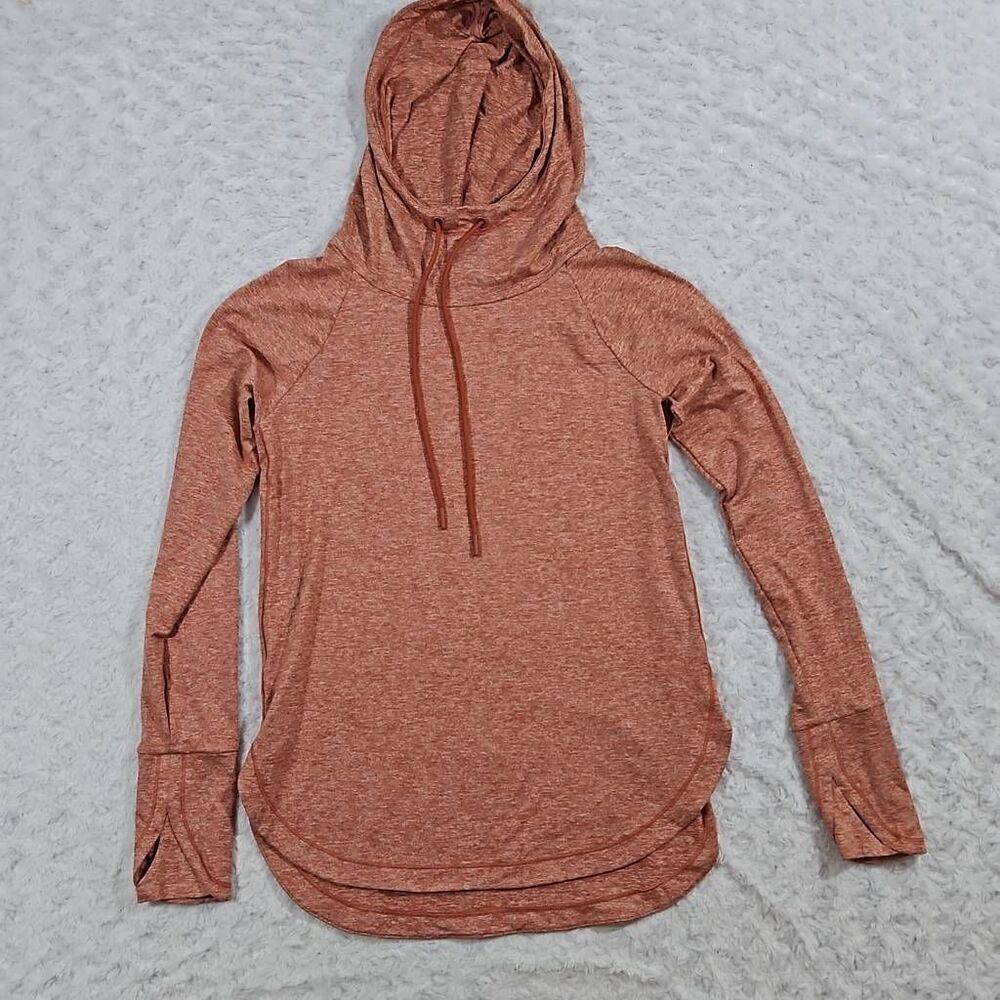 Athleta Uptempo Hoodie Womens Size XS Cameo Peach Hiking Travel Vacation Cabin